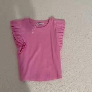 ZARA PINK RUFFLE TEE